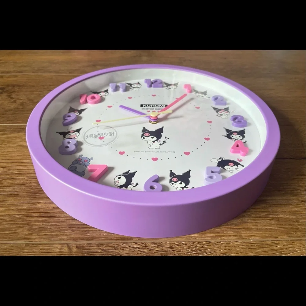 One Left! KUROMI (Sanrio)-NWT Large Character Wall Clock